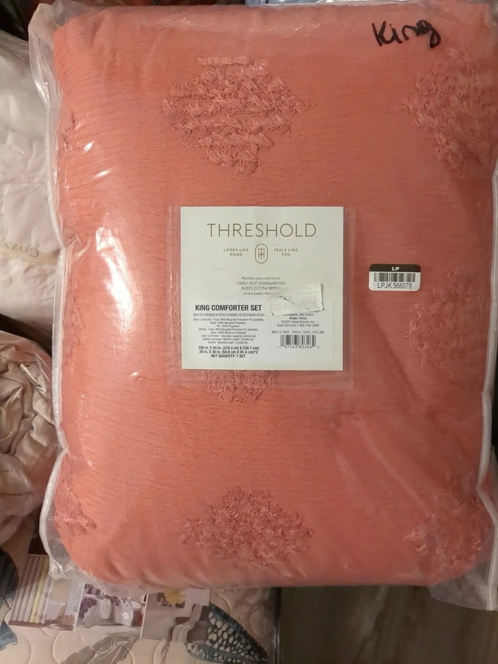 Tufted Diamond Crinkle Comforter and Sham Set - Threshold - King